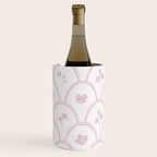 Rustic scallop floral block print - soft blush baby pink pattern Wine Chiller Gallery Image 2