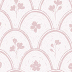 Rustic scallop floral block print - soft blush baby pink pattern Coffee Mug Gallery Image 2