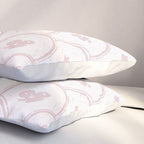 Rustic scallop floral block print - soft blush baby pink pattern Pillow Sham Gallery Image 3