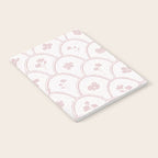 Rustic scallop floral block print - soft blush baby pink pattern Notebook Gallery Image 2