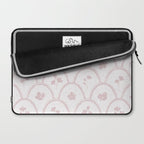 Rustic scallop floral block print - soft blush baby pink pattern Laptop Sleeve Gallery Image 2