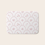 Rustic scallop floral block print - soft blush baby pink pattern Bath Mat Gallery Image 1
