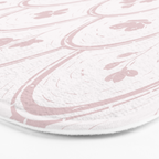 Rustic scallop floral block print - soft blush baby pink pattern Bath Mat Gallery Image 3