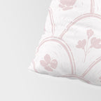 Rustic scallop floral block print - soft blush baby pink pattern Pillow Sham Gallery Image 4