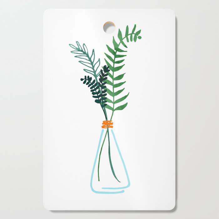 Winter Herbs / Botanical Illustration Cutting Board Gallery Image 1