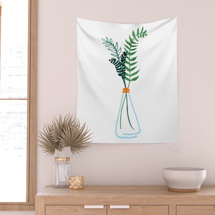 Winter Herbs / Botanical Illustration Wall Tapestry Gallery Image 2