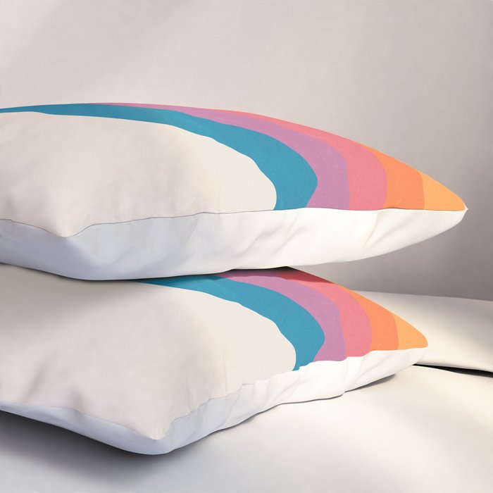 Vintage California Sun: Slanted Stripes Pillow Sham Gallery Image 3