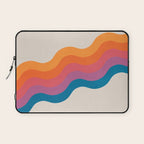 Vintage California Sun: Slanted Stripes Laptop Sleeve Gallery Image 1