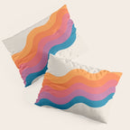 Vintage California Sun: Slanted Stripes Pillow Sham Gallery Image 3