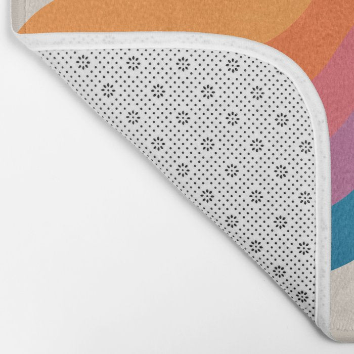 Vintage California Sun: Slanted Stripes Bath Mat Gallery Image 2