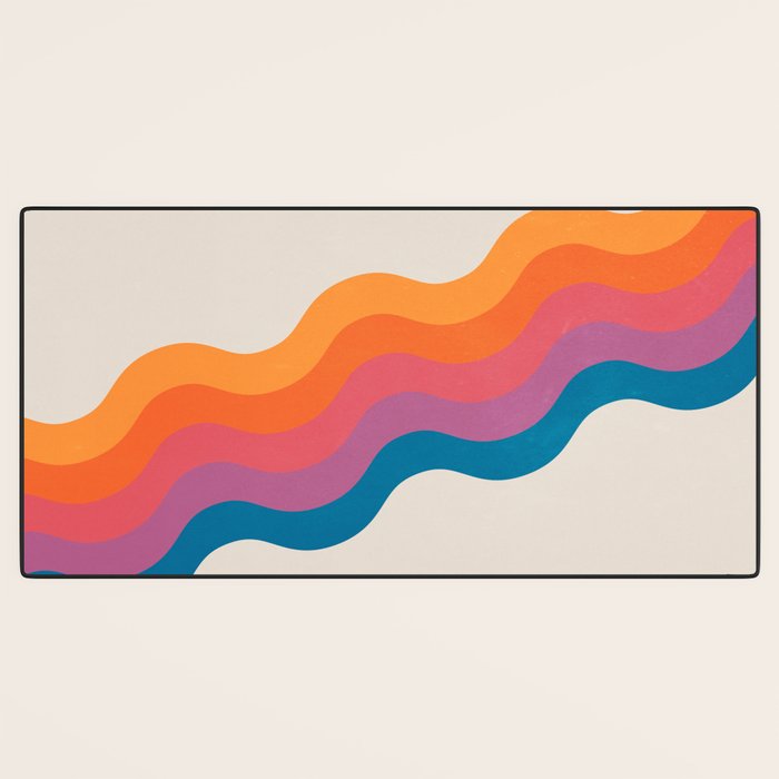 Vintage California Sun: Slanted Stripes Desk Mat Gallery Image 3