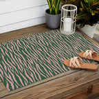 Tiger Stripes In Pink And Green Outdoor Rug Gallery Image 2