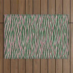 Tiger Stripes In Pink And Green Outdoor Rug Gallery Image 1