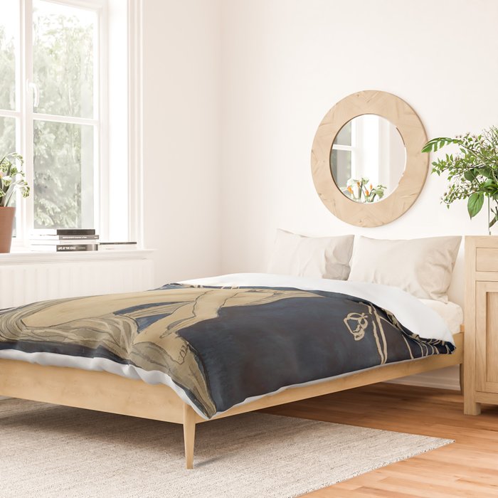 Girl sleeping under magnolia flowers Duvet Cover Gallery Image 2