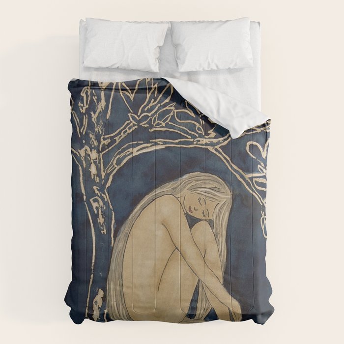 Girl sleeping under magnolia flowers Comforter Gallery Image 6