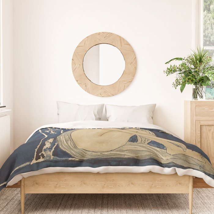 Girl sleeping under magnolia flowers Duvet Cover Gallery Image 3