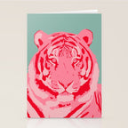 Tiger Pink & Teal Stationery Card Gallery Image 2