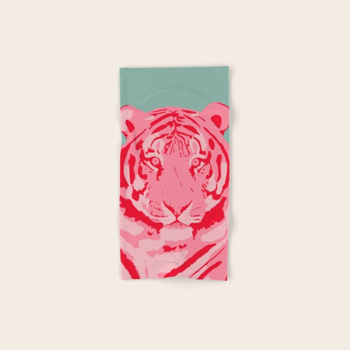 Tiger Pink & Teal Bath Towel Gallery Image 1