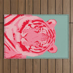 Tiger Pink & Teal Outdoor Rug Gallery Image 1