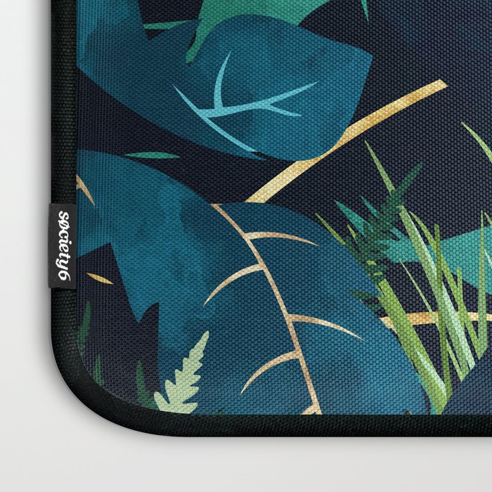 Leopard and Indigo Botanical Laptop Sleeve Gallery Image 3