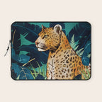 Leopard and Indigo Botanical Laptop Sleeve Gallery Image 1