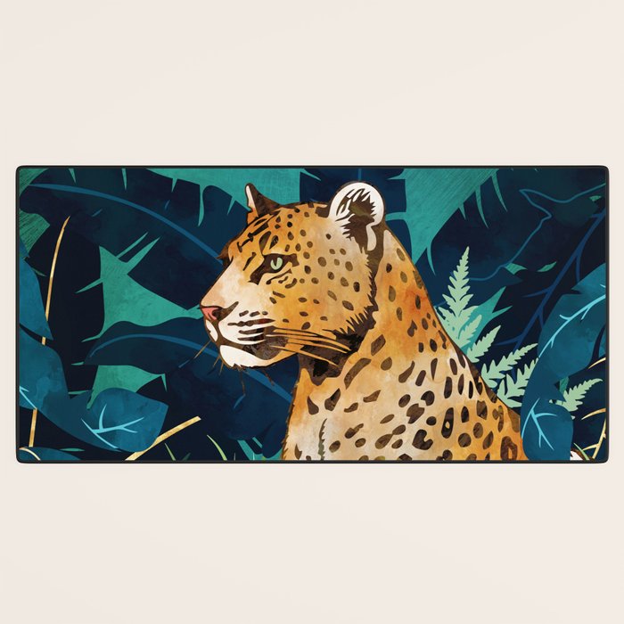 Leopard and Indigo Botanical Desk Mat Gallery Image 3