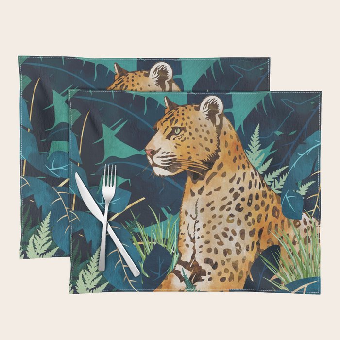 Leopard and Indigo Botanical Placemat Gallery Image 1