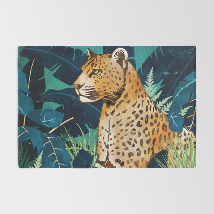 Leopard and Indigo Botanical Rug Gallery Image 2