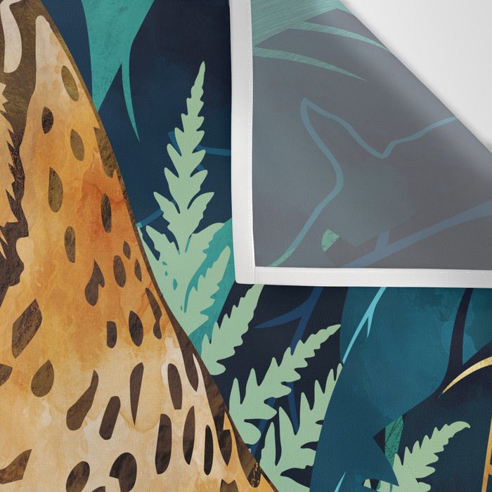 Leopard and Indigo Botanical Wall Tapestry Gallery Image 3