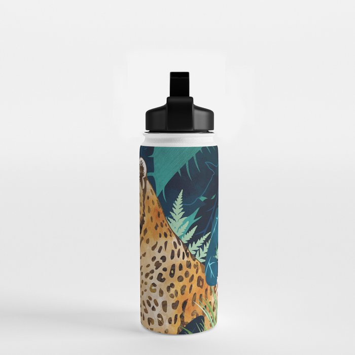 Leopard and Indigo Botanical Water Bottle Gallery Image 2
