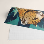 Leopard and Indigo Botanical Wrapping Paper Gallery Image 2