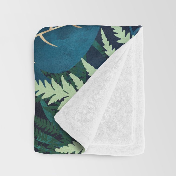 Leopard and Indigo Botanical Throw Blanket Gallery Image 3