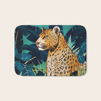 Leopard and Indigo Botanical Bath Mat Gallery Image 1