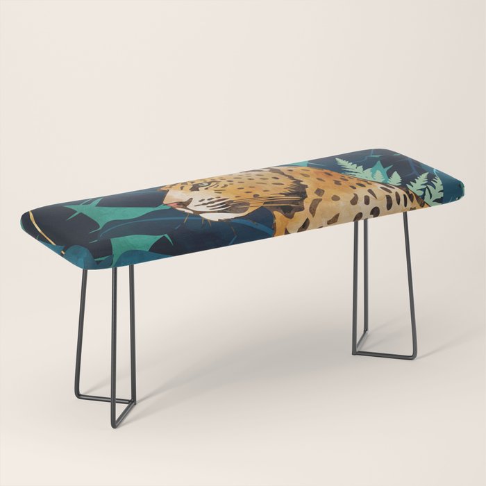 Leopard and Indigo Botanical Bench Gallery Image 1