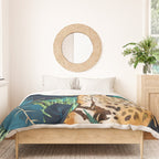 Leopard and Indigo Botanical Duvet Cover Gallery Image 3