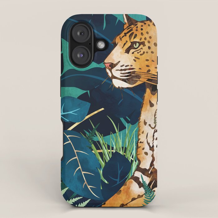 Leopard and Indigo Botanical iPhone Case Gallery Image 1