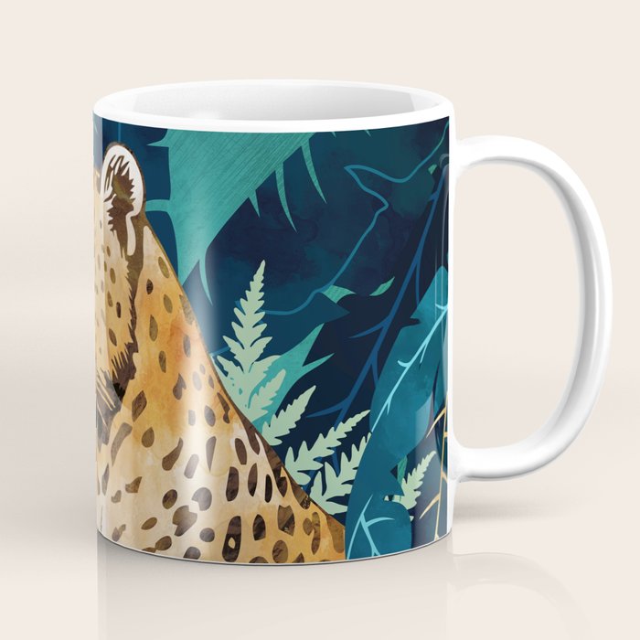 Leopard and Indigo Botanical Coffee Mug Gallery Image 1