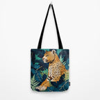 Leopard and Indigo Botanical Tote Bag Gallery Image 2