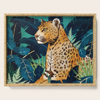 Leopard and Indigo Botanical Serving Tray Gallery Image 1