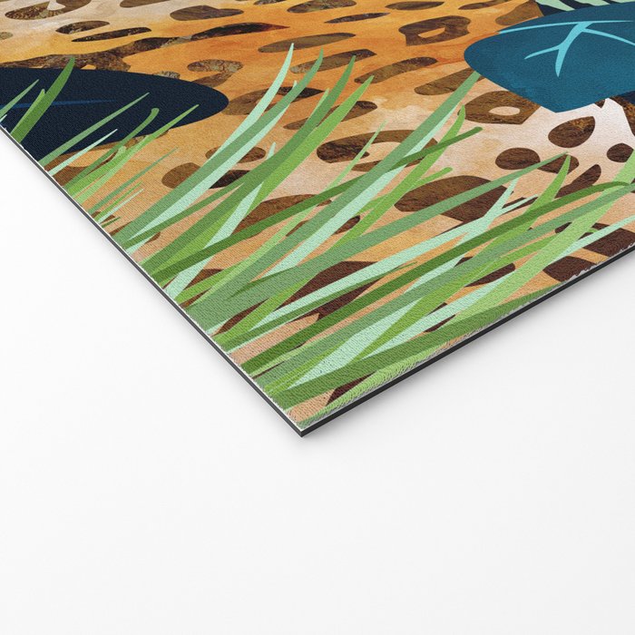 Leopard and Indigo Botanical Welcome Mat Gallery Image 2