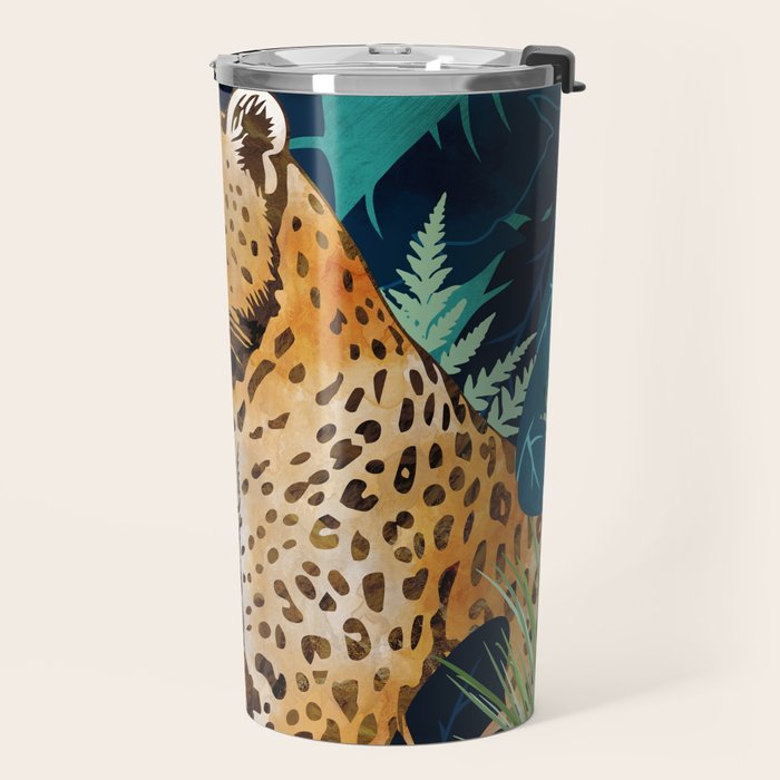 Leopard and Indigo Botanical Travel Mug Gallery Image 2