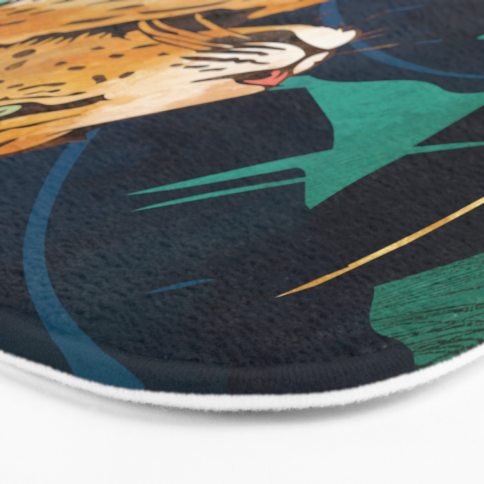 Leopard and Indigo Botanical Bath Mat Gallery Image 3