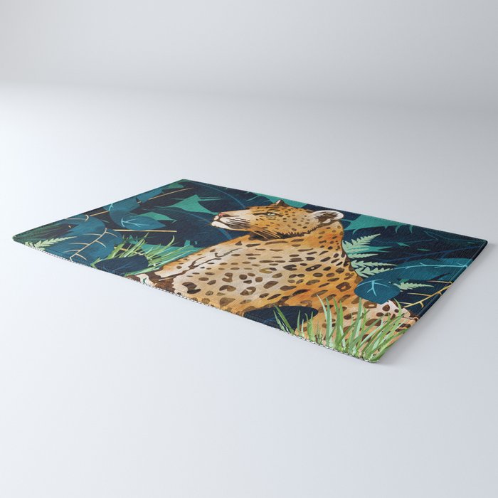 Leopard and Indigo Botanical Rug Gallery Image 3