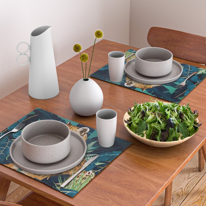 Leopard and Indigo Botanical Placemat Gallery Image 2