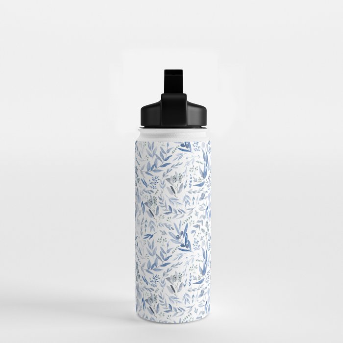 Blue Eucalyptus Pattern Water Bottle Gallery Image 2
