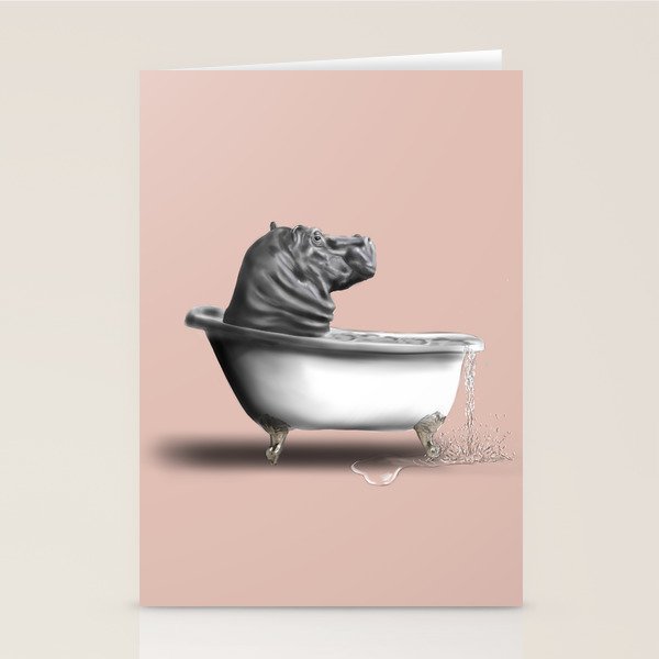 Hippo in Bath Stationery Card Gallery Image 1