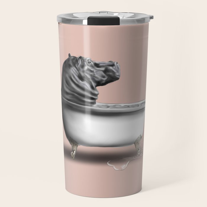 Hippo in Bath Travel Mug Gallery Image 1