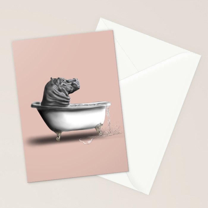 Hippo in Bath Stationery Card Gallery Image 2