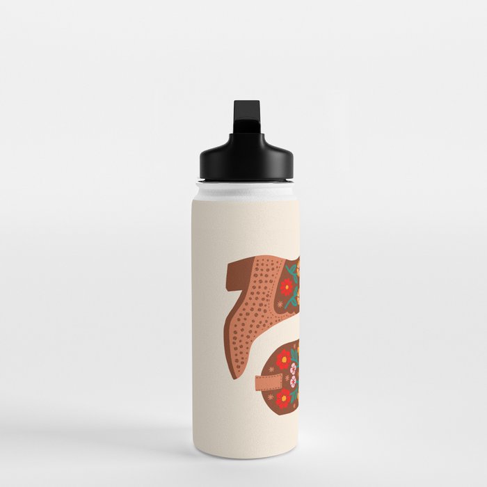 Cowgirl Boots - Bright Multicolor Water Bottle Gallery Image 3