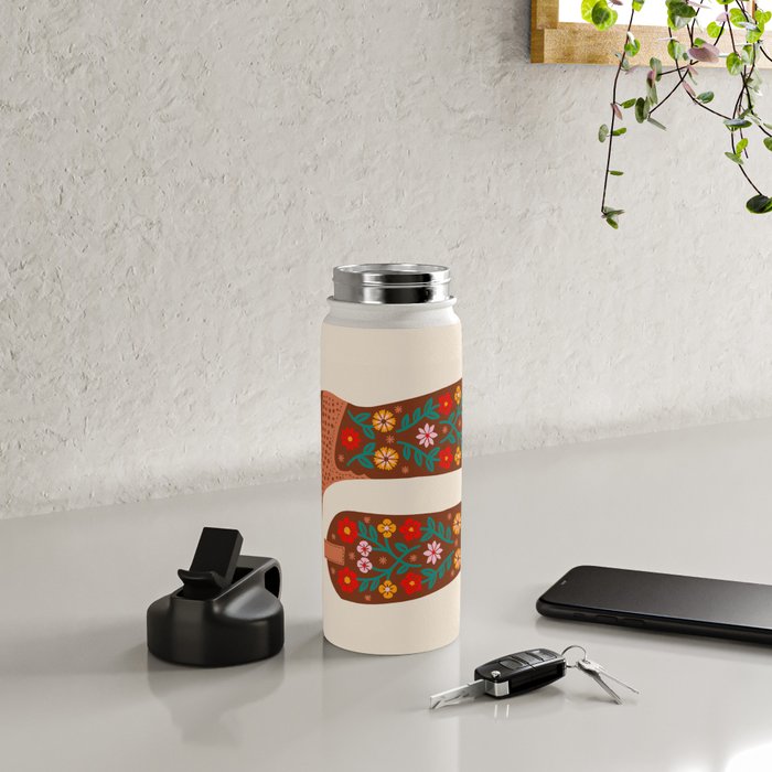 Cowgirl Boots - Bright Multicolor Water Bottle Gallery Image 4